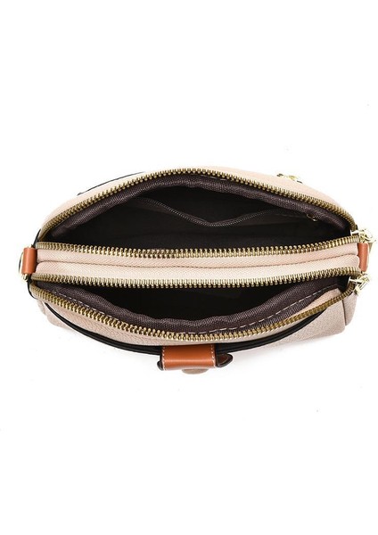 Kadın Çantası Mini Cep Telefonu Çantası Moda Atmosferik Düz Renk Çift Katlı Omuz Crossbody Çanta (Yurt Dışından) fırsatları