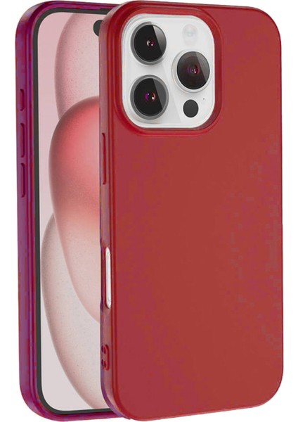 Apple iPhone 16 Pro ile Uyumlu Kapak Içi Kadife Lansman Silikon Kılıf - Kırmızı