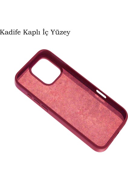 Apple iPhone 16 Pro ile Uyumlu Kapak Içi Kadife Lansman Silikon Kılıf - Gri modelleri