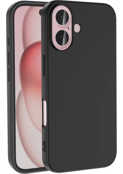 Apple iPhone 16 ile Uyumlu Kapak Içi Kadife Lansman Silikon Kılıf - Siyah