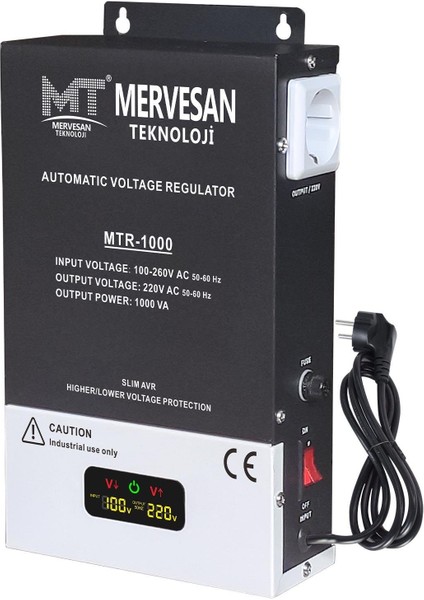 Otomatik Voltaj Regülatörü (Kombi Tv) 1000W Mervesan MTR-1000
