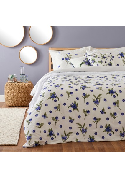 Pamuk Ranforce Blueberry Tek Kişilik Nevresim Seti (160 x 220 cm )