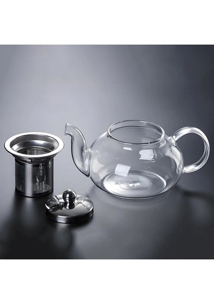 Borosilikat Cam Metal Süzgeçli ve Metal Kapaklı Cam Demlik 1000 ml (Ksv)