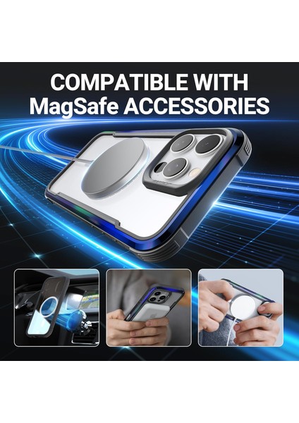 iPhone 16 Pro Max Kılıf Magsafe Uyumlu Airbagli Raptic Shield Serisi Şeffaf Arka Yüzey Kapak Renkli