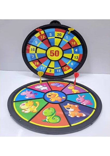 Hayvan Desenli Sayılı Çift Taraflı 2 Mıktanıs Uçlu Dart 30 cm