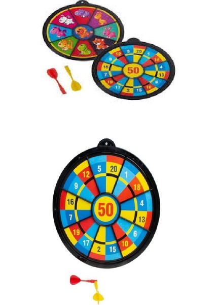 Hayvan Desenli Sayılı Çift Taraflı 2 Mıktanıs Uçlu Dart 30 cm