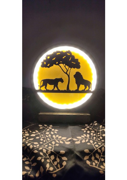 3D Ahşap Aydınlatma"savanın Kralları"
