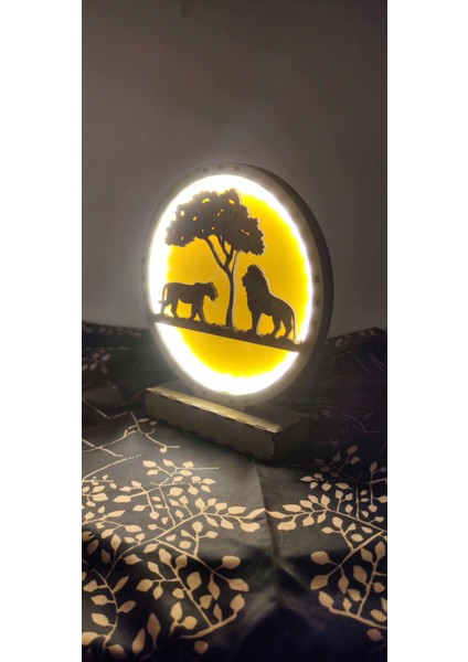 3D Ahşap Aydınlatma"savanın Kralları"