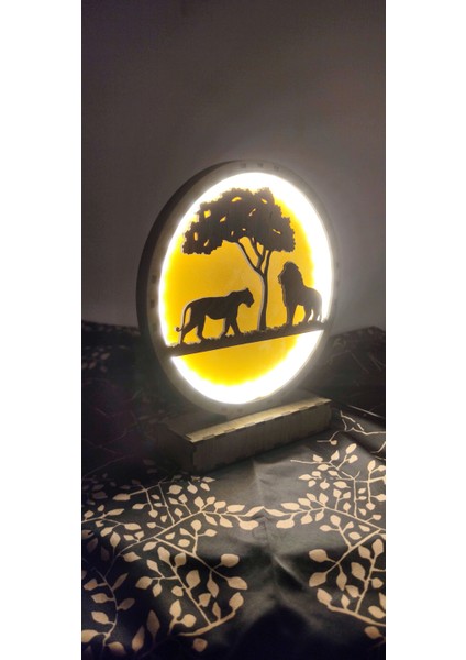 3D Ahşap Aydınlatma"savanın Kralları"