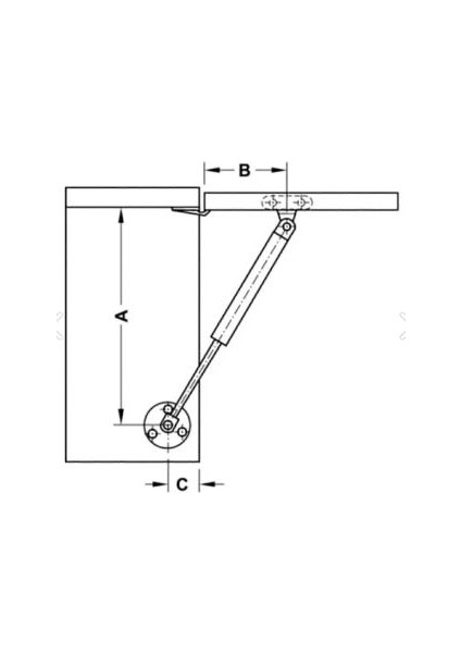 Dolap Kapak Pistonu Mutfak Dolabı Kapağı Gazlı Amortisörlü Piston 100N / 25CM - Gri Renk