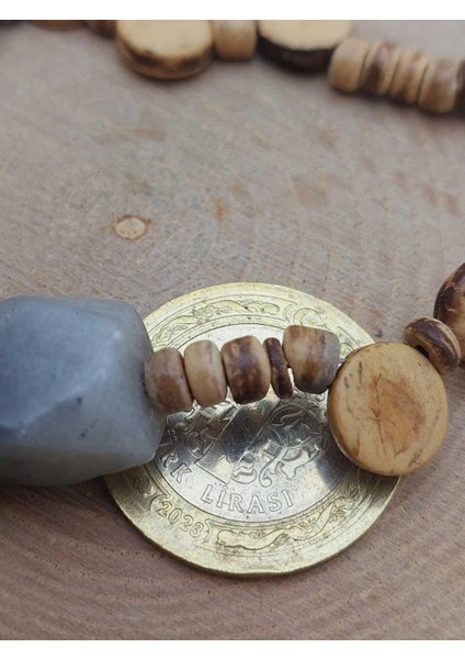 Ahşap & Rutil Kuvars Tasarım Unisex Otantik Kolye (56102) modelleri