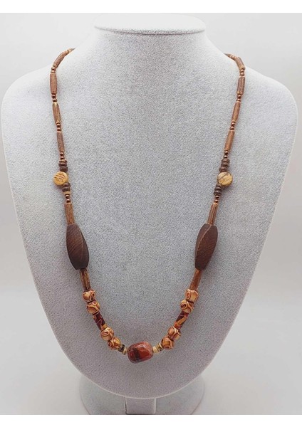 Ahşap & Jasper Tasarım Unisex Otantik Kolye (56098) fiyatları