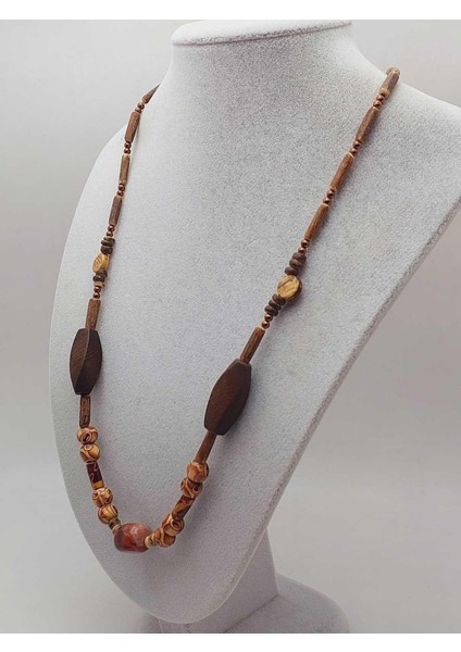 Ahşap & Jasper Tasarım Unisex Otantik Kolye (56098) indirimleri