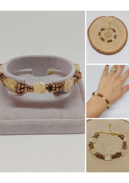 Sitrin Taşı Tasarım Bileklik (55912)