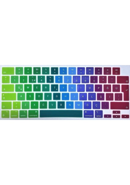 Macbook Pro 14 Inç 2024 A3112 M4 Işlemcili Uyumlu Türkçe Q Silikon Klavye Koruyucu