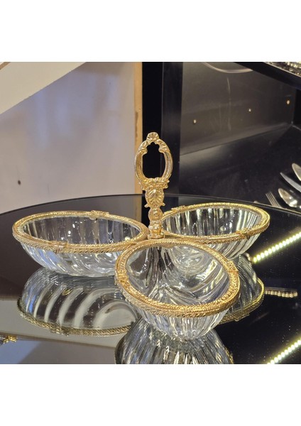 Gold Metal Çerçeveli Üçlü Çerezlik fiyatları