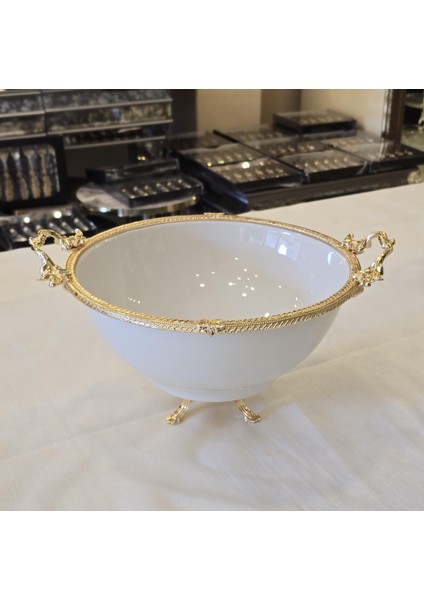 Metal Çerçeveli Ayaklı 21 cm Porselen Salata Kasesi fiyatları