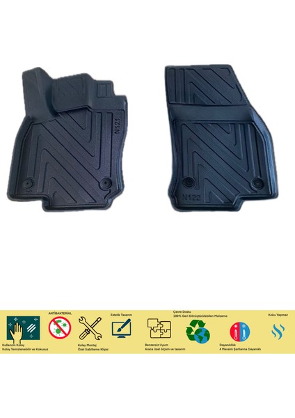 Ford Connect 2023 Sonrasi Panelvan Için 5,5d Carbon Style Havuzlu Paspas - Tpe Malzeme