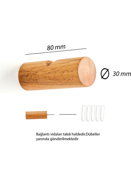 4'lü Ahşap Modern Duvar & Banyo & Antre & Ofis Askılık | Minimalist Askılık |
