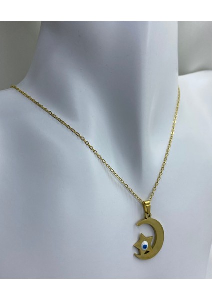 Çelik Ay Yıldız Model Kolye modelleri