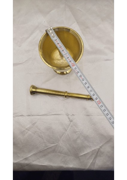 Sarı Prinç Havan Sarımsak Döveceği Ağız Çap 10 cm