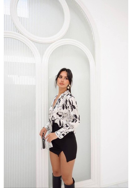 Pırlanta Düğme Detaylı Saten Gömlek modelleri