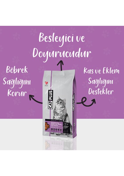 Düşük Tahıllı Hipoalerjenik Tavuklu Hamsili Kısırlaştırılmış Kedi Maması 1,5 kg x 2 Adet