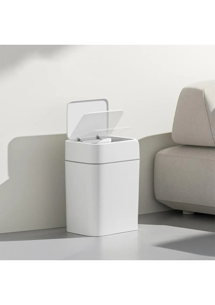 4147 Hareket Sensörlü Sessiz Kapatma Çöp Kutusu Banyo Mutfak Pilli Çöp Kovası Kapaklı Banyo Çöp Kovası 12 Litre