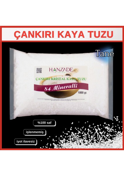 84 Mineralli Çankırı Kristal Tane Kaya Tuzu 1 KG