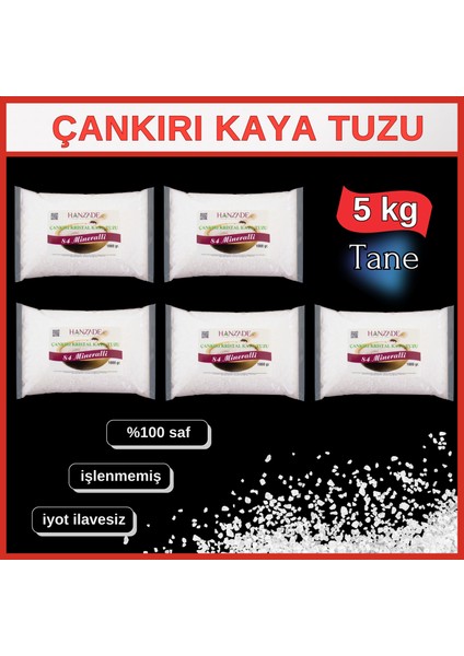 84 Mineralli Çankırı Kristal Tane Kaya Tuzu 5 Kg