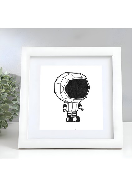 Origami Astronot Dekoratif Tablo - 3D Figürlü Minimalist Dekorasyon