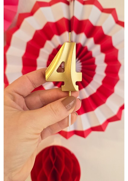 4 Yaş Gold Mum Rakam Pasta Mumu Yaş Mum Gold Renk fiyatları