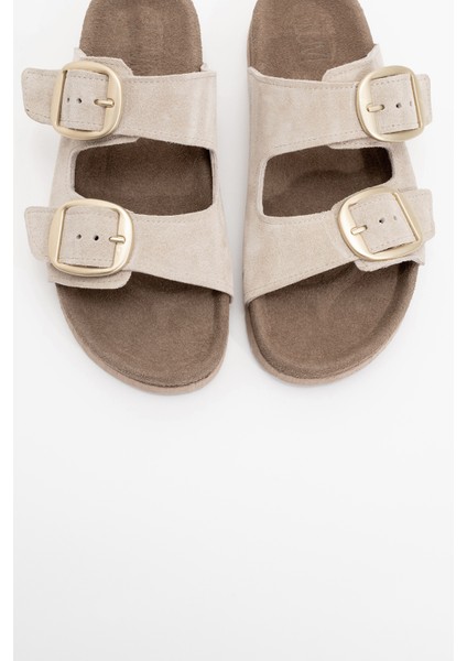 Ovesta Açık Bej Çift Bantlı Kadın Terlik fiyatları