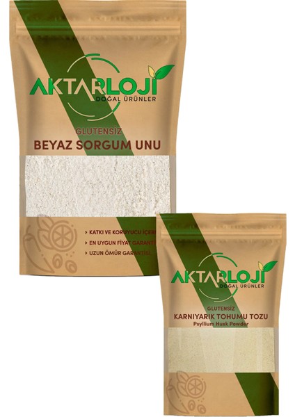 Glutensiz Beyaz Sorgum Ekmeği Seti ( 250 gr Beyaz Sorgum Unu + 25 gr Karnıyarık Tohumu Tozu )
