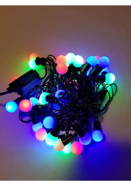 Siyah Kablolu Renkli Top LED 3 Metre