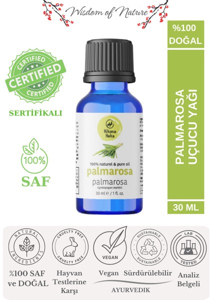Palmarosa Uçucu Yağı (Palmarosa Essential OİL) Saf ve Doğal 30 ml