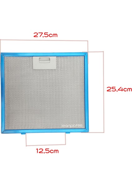 275X254 mm (27.5X25.4 Cm) Aspiratör Davlumbaz Metal Yağ Filtresi modelleri