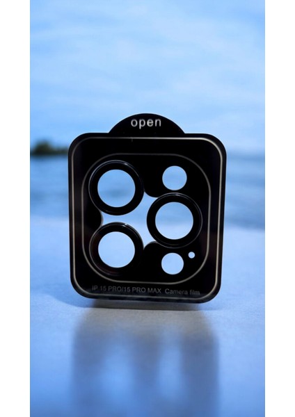 Apple iPhone 15 Pro Max / 15 Pro - Tam Uyumlu - Siyah Titanyum - Safir Kamera Lens Koruyucu