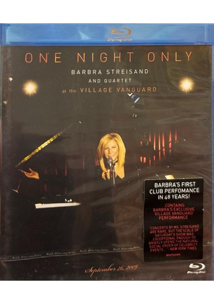 Barbra Streisand ‎– One Night Only / Barbra Streisand And Quartet Live At The Village Vanguard (Bluray)