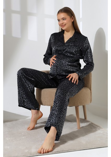 Likapashop Viskon Uzun Kollu Hamile Pijama Takımı