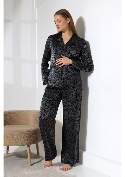 Likapashop Viskon Uzun Kollu Hamile Pijama Takımı