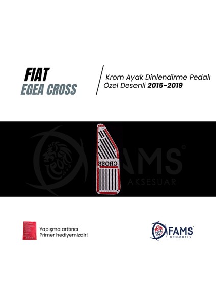 Fiat Egea Cross 2015-2019 Özel Desenli Krom Ayak Dinlendirme Pedalı Ayak Dayama Pedalı fırsatları