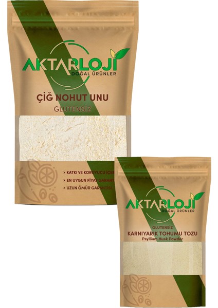 Glutensiz Nohut Ekmeği Seti ( 10 kg Çiğ Nohut Unu + 100 gr Karnıyarık Tohumu Tozu )