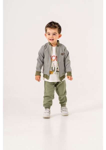 Erkek Bebek Çizgili Üçlü Spor Takım