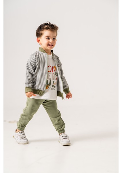 Erkek Bebek Çizgili Üçlü Spor Takım modelleri