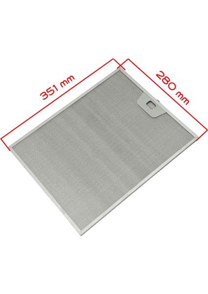 280X351 mm (28.0X35.1 Cm) Tek Tırnaklı Aspiratör Davlumbaz Metal Yağ Filtresi, Bosch Uyumlu DUL63CC55/02 modelleri