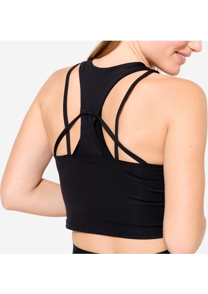 Domyos Kadın Crop Sporcu Atleti - Siyah modelleri