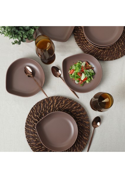 Mat Açık Taupe Serenity Yemek Tabağı 21 cm 6 Adet