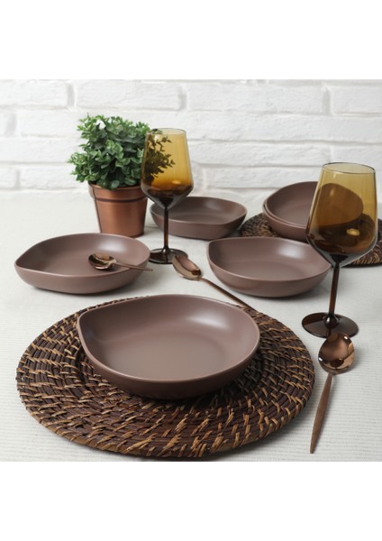Mat Açık Taupe Serenity Yemek Tabağı 21 cm 6 Adet fiyatları