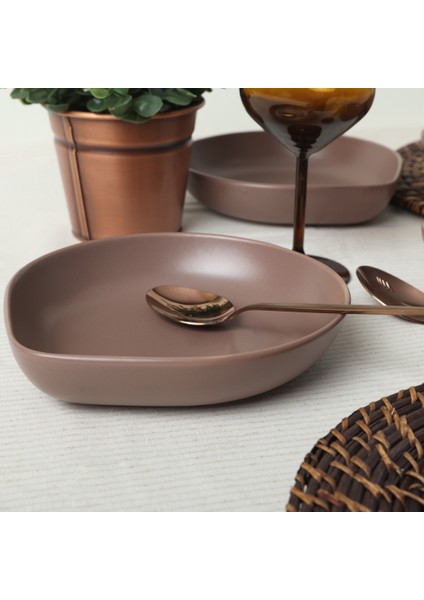 Mat Açık Taupe Serenity Yemek Tabağı 21 cm 6 Adet fırsatları